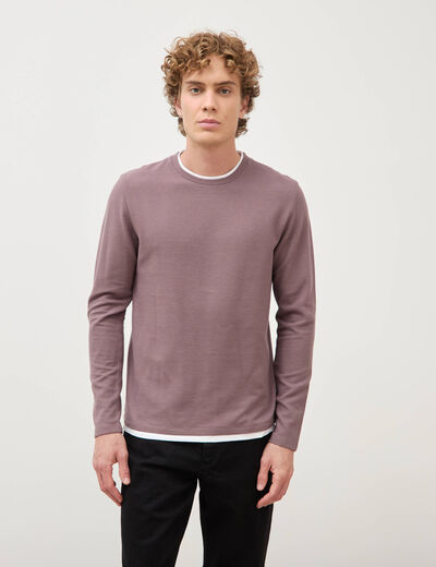 T-shirt manches longues mauve homme