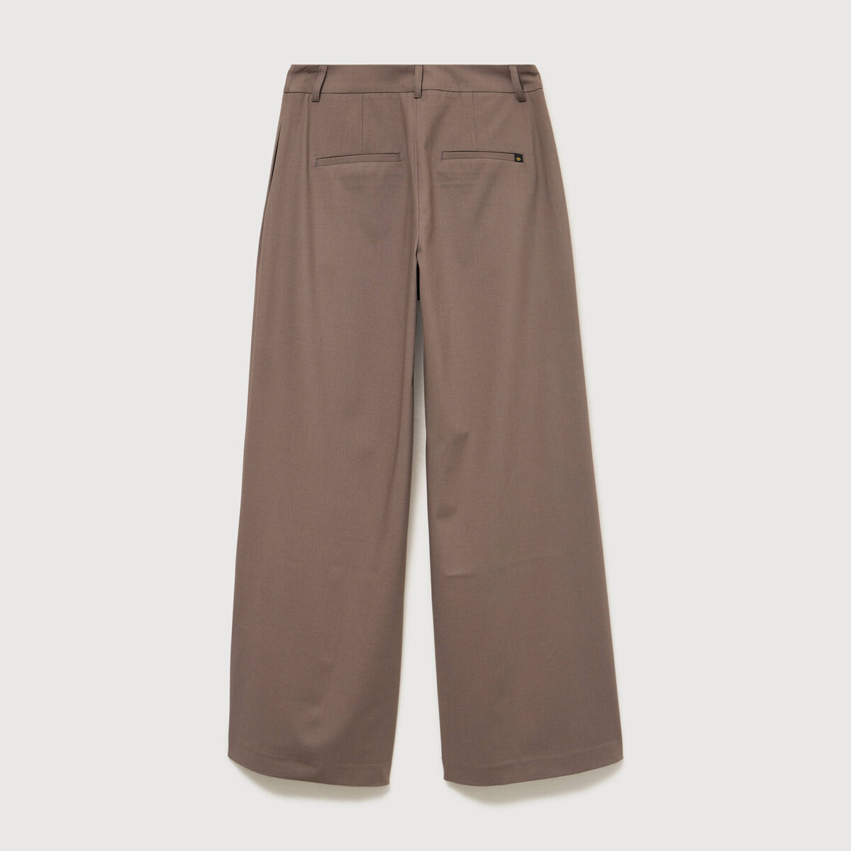 Pantalon large taille standard marron femme