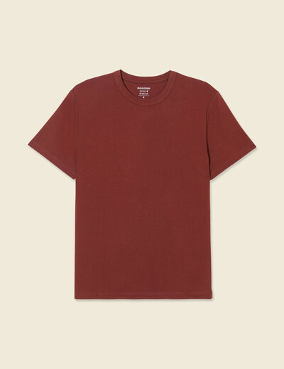 T-shirt éco-responsable marron cognac homme