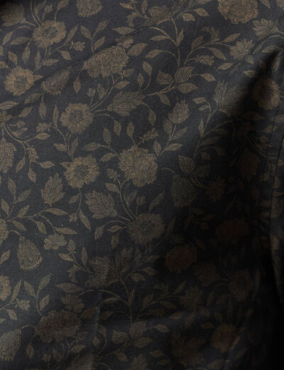 Chemise manches longues en coton noir homme