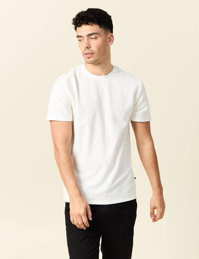 T-shirt manches courtes ecru homme