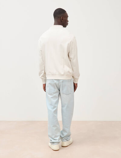 Sweat col rond manches longues gris clair homme