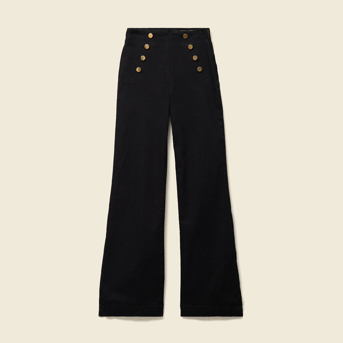 Jeans bootcut taille haute 7/8&egrave;me denim noir femme