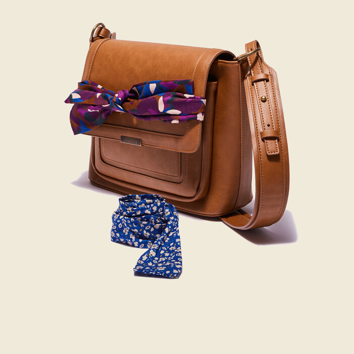 Sac besace avec foulards marron femme