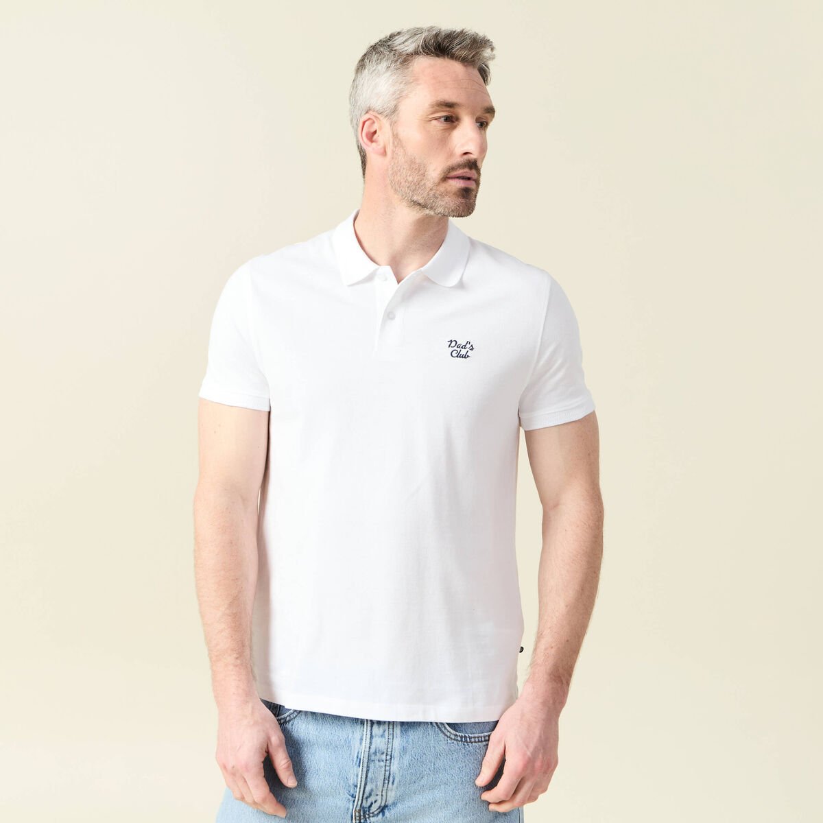 Polo manches courtes blanc homme