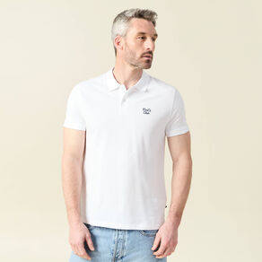 Polo manches courtes blanc homme
