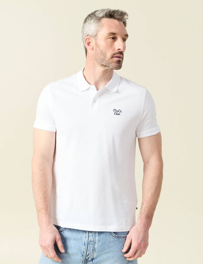 Polo manches courtes blanc homme