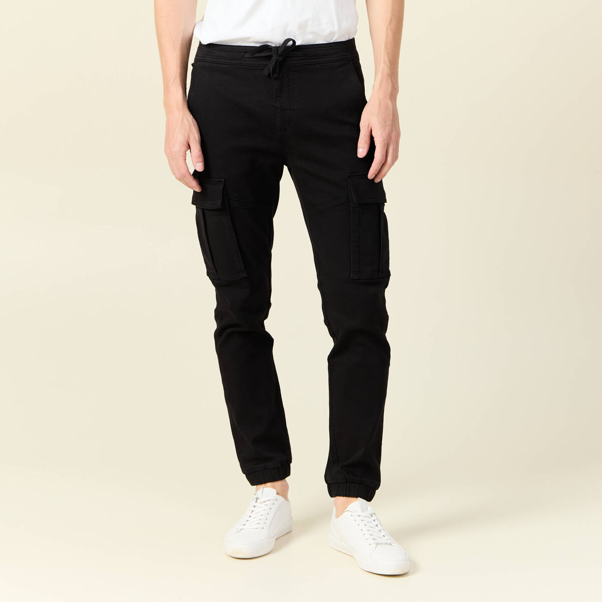 Pantalon battle bas resserré noir homme