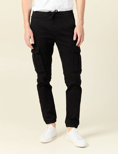 Pantalon battle bas resserré noir homme