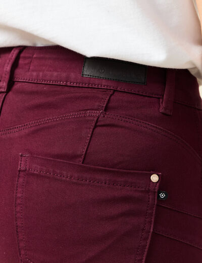 Pantalon skinny push-up taille standard prune femme