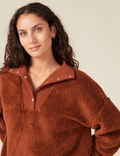 Sweat éco-responsable rouge foncé femme
