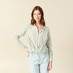 Blouse manches longues vert olive femme