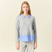 Pull manches longues gris clair femme