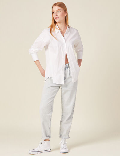 Jeans slouchy denim snow bleu femme