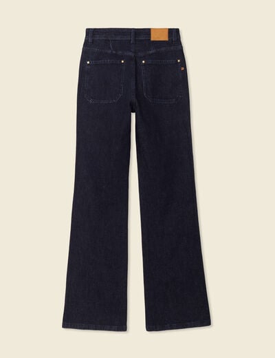 Jeans flare taille haute denim brut femme