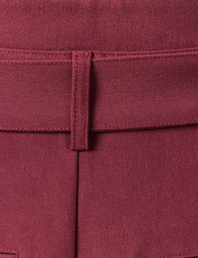 Pantalon carotte taille haute bordeaux femme