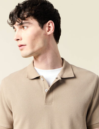 Polo manches courtes taupe homme