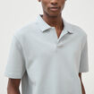 Polo manches courtes col cubain gris clair homme