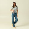 T-shirt manches courtes bleu femme