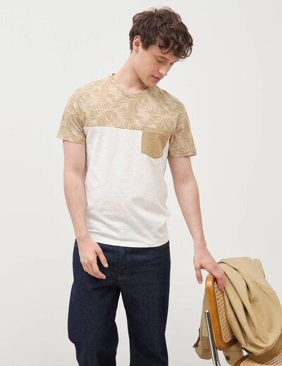 T-shirt manches courtes beige moyen homme