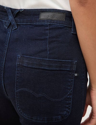 Jeans large taille haute denim brut rinse femme