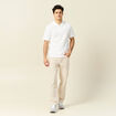 Polo manches courtes ecru homme