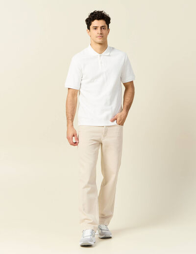 Polo manches courtes ecru homme