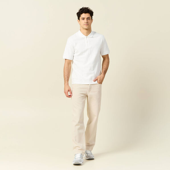 Polo manches courtes ecru homme