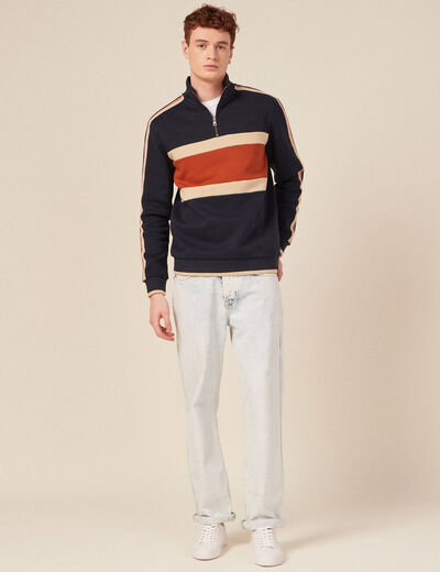Sweat manches longues orange foncé homme