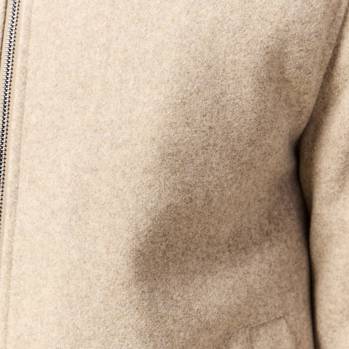 Blouson doubl&eacute; manches longues beige homme