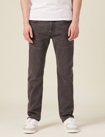 Jeans straight ultra stretch denim gris homme
