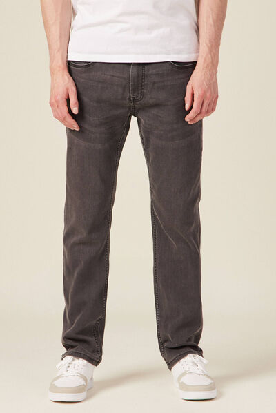 Jeans straight ultra stretch denim gris homme
