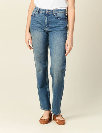 Jeans straight denim dirty femme