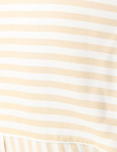 Chemise manches 3/4 beige moyen femme