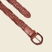 Ceinture tressée marron femme