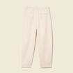 Pantalon barrel coupe loose taille haute ecru femme