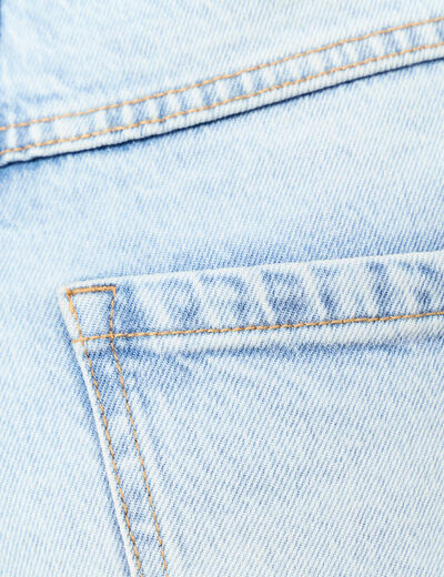 Bermuda droit en jean denim snow bleu femme