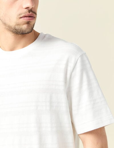 T-shirt manches courtes ecru homme