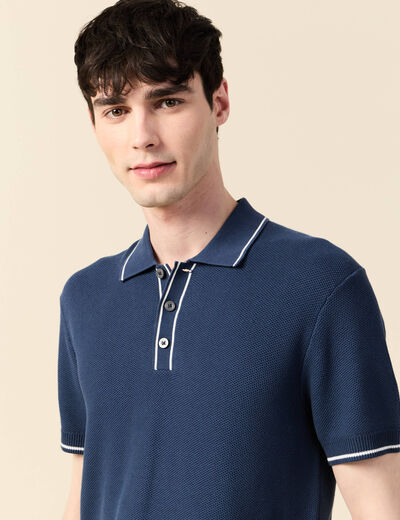 Polo manches courtes bleu foncé homme