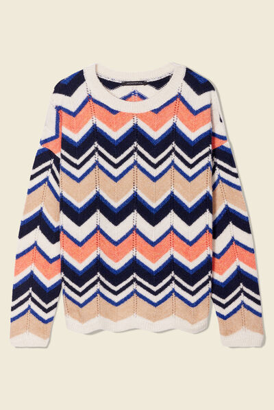 Pull manches longues bleu electrique femme