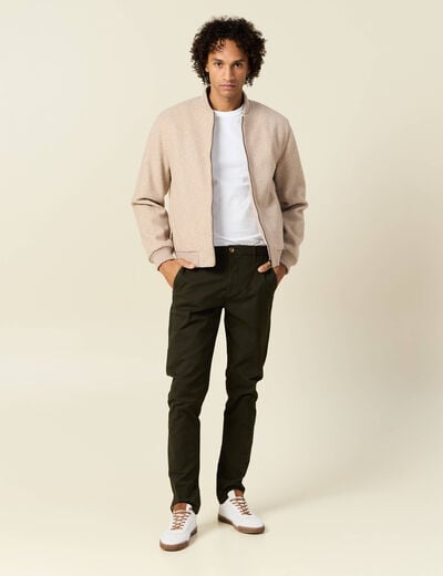 Pantalon chino longueur 32 vert kaki homme