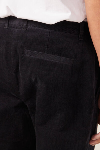 Pantalon chino tapered velours noir homme