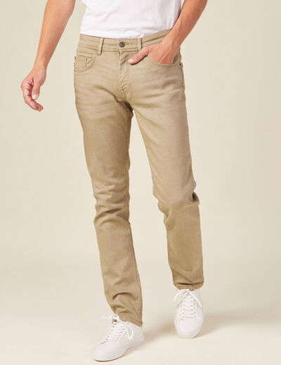 Jeans straight homme beige homme