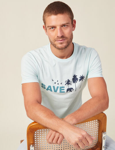 T-shirt manches courtes bleu clair homme