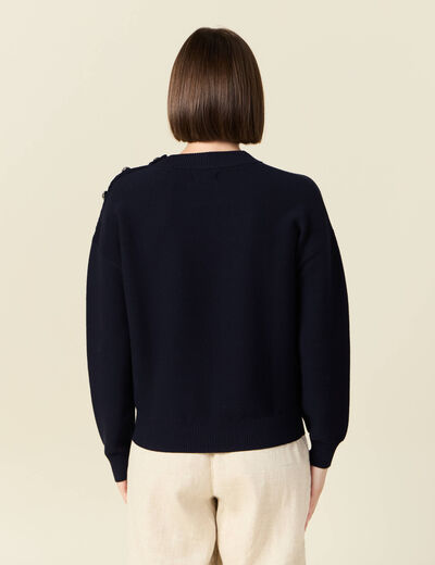 Pull éco-responsable bleu marine femme