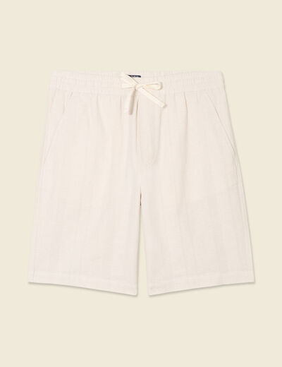 Bermuda droit à coulisse ecru homme