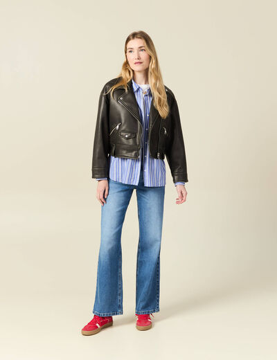 Jeans large éco-responsable denim stone femme