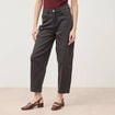 Jeans barrel taille haute 7/8&egrave;me denim gris femme
