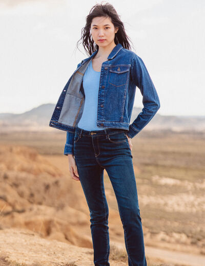 Veste en jean éco-responsable denim stone femme