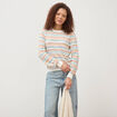 Pull ajour&eacute; col rond manches longues multicolore femme